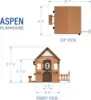 Backyard Discovery Aspen All Cedar Wooden Playhouse, Country Style, Dutch Front Door, Flower Pot Holders, Stove, Sink, Plastic 3