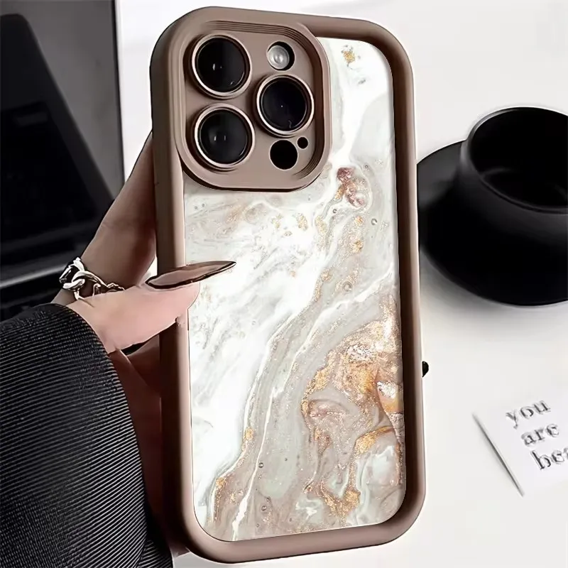 Elegant Oil Painting Gold Soft Phone Case Cover