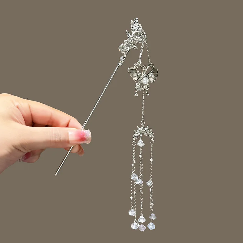 Elegante Chinesische Stil Schwert Haar Gabel Quaste Haar Stick Brötchen Design Frisur Haar Zubehör Frauen Schmuck Haarnadel Haarnadel – Detail 9