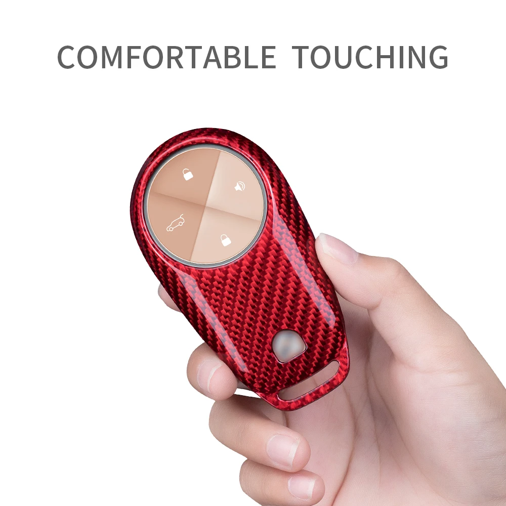 

Key Chain ABS Carbonfiber For NIO EC6 ES8 ES6 EP9 EVE Accessories Carbon Shell Protector Glass Car Remote Key Cover Carbon Fiber