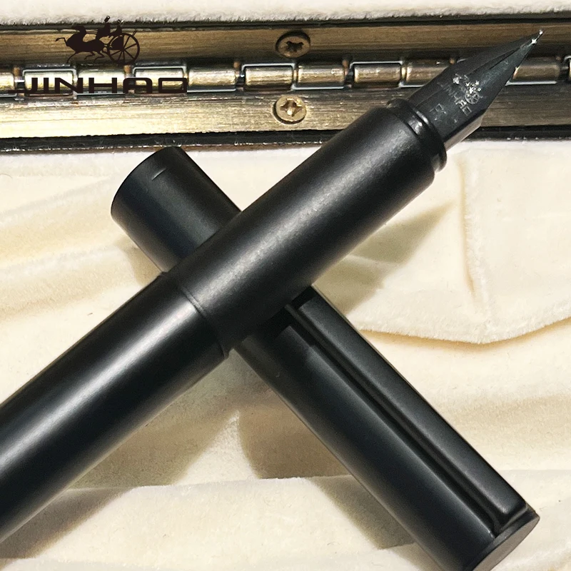 1 PCS JINHAO 35 Matte Black Iriidum Fine Nib Smooth Writing Fountain Pen with Ink Converter 3