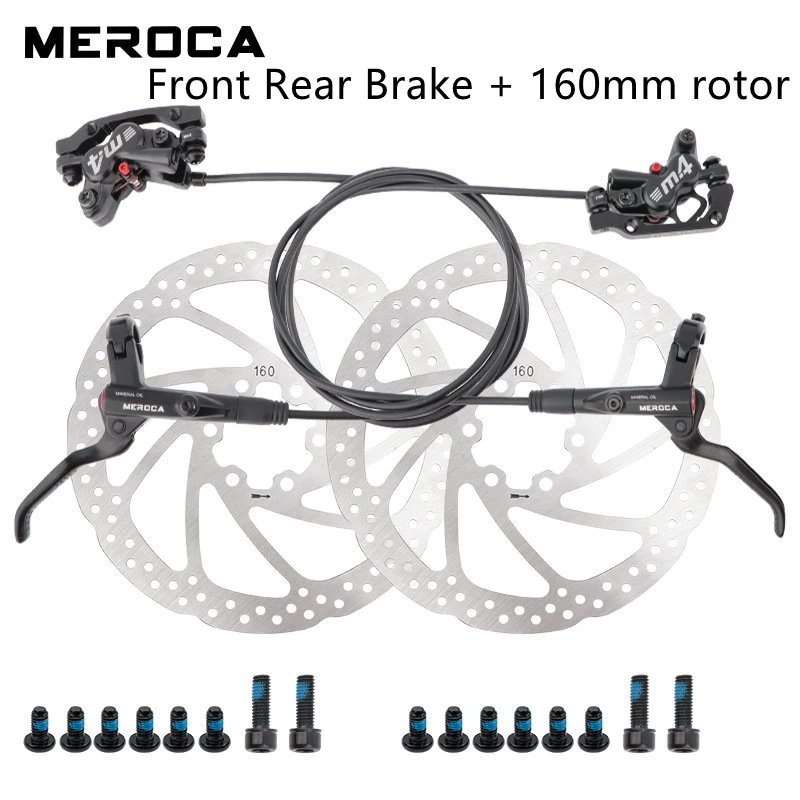 New Meroca M4 4 Piston Brake Mtb Iamok Mountain Bikes Hydraulic Disc Mt420 Bicycle Parts
