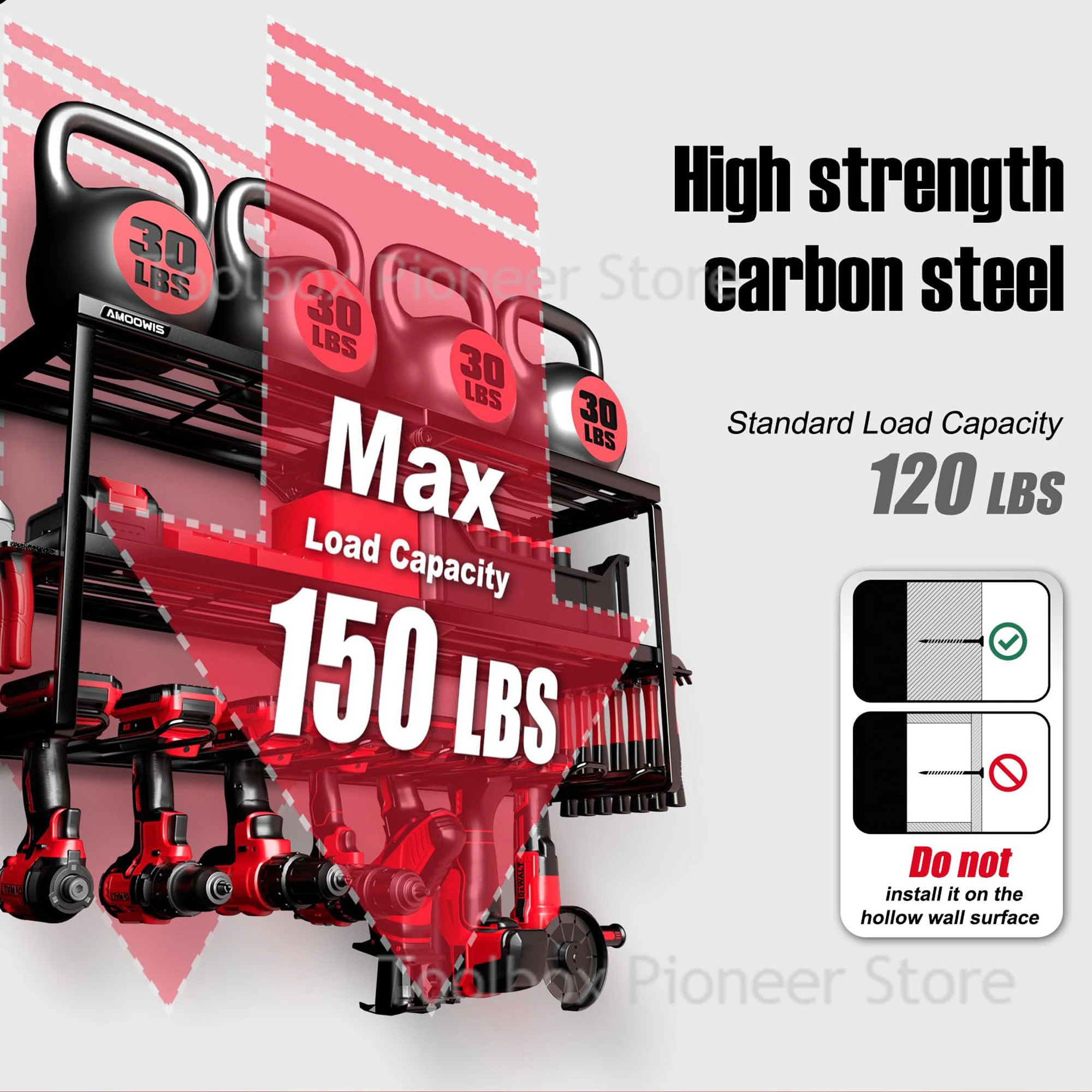 Heavy Duty Metal 3 Layers Tool Shelf for Garage Organization for tool organizer