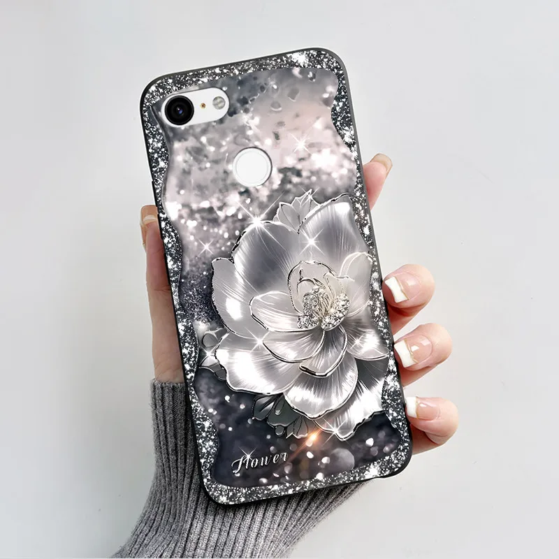 Charming Heart Cartoon Black Bumper Soft TPU Silicone Phone Case