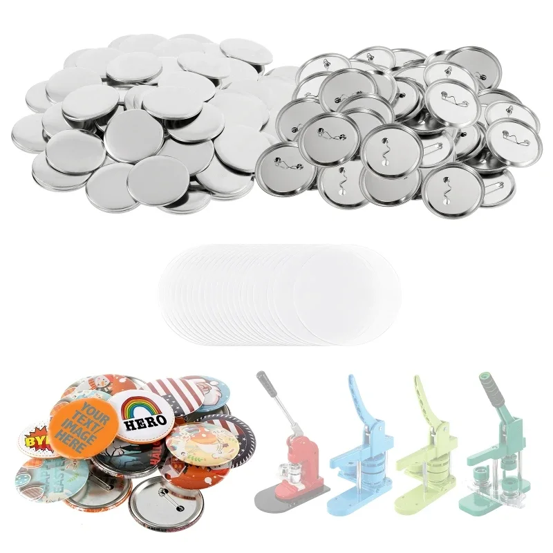 Description Picture 5 of item200Sets Metal Badge Pin Button Maker Parts 25mm 32mm 37mm DIY Blank Badge Button Parts for Art Crafts Making Iron-Base Badges