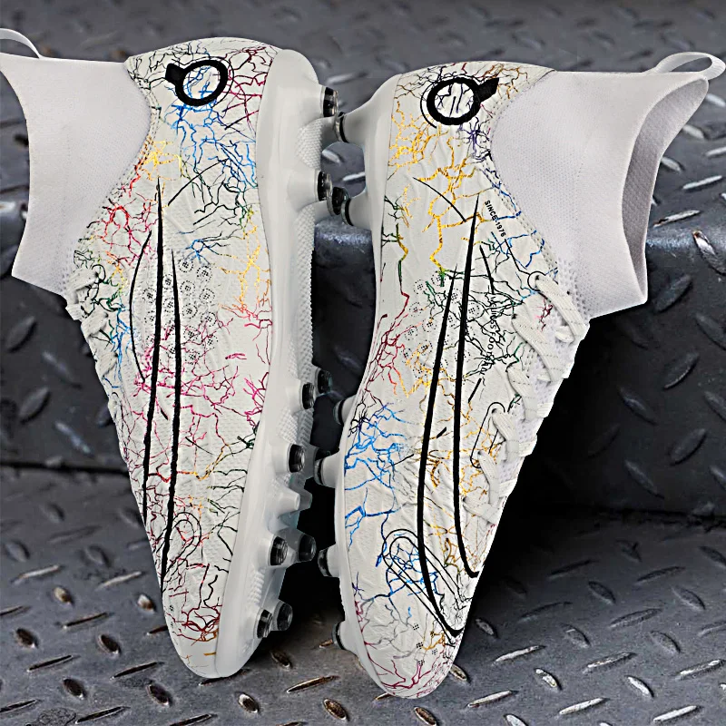Mens Boys Professional Football Boots TF/FG Soccer Shoes High Ankle Kids Cleats Training Sport Sneakers Outdoor football shoes
