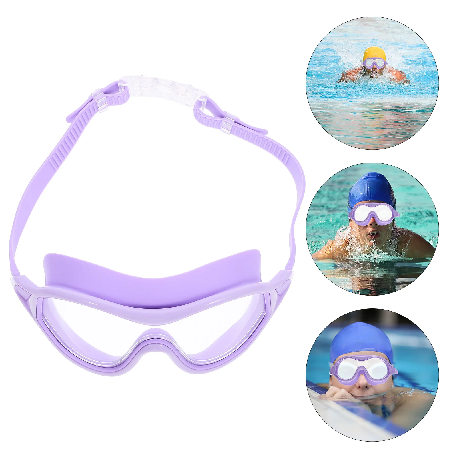 

Waterproof Swimming Goggles Large Frame Adjustable Adults Unisex Glasses Lightweight Convenient Men and Women