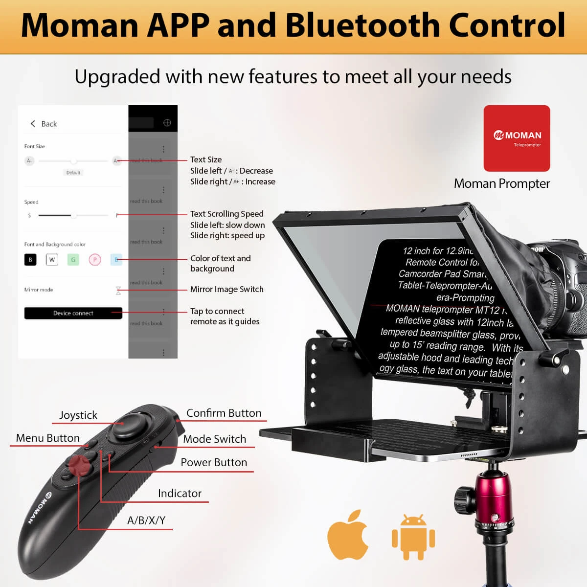Moman MT-12 Teleprompter for Camera description image 4