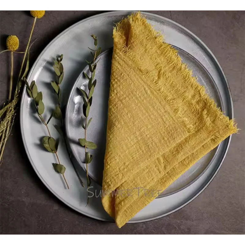 Large Cotton Gauze Napkins - Rustic Muslin Tea Towels for Wedding Decor