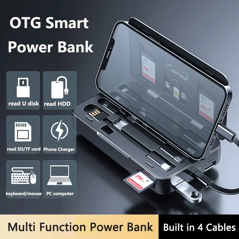 

Внешний аккумулятор OTG на 10000 мА · ч с 4 кабелями