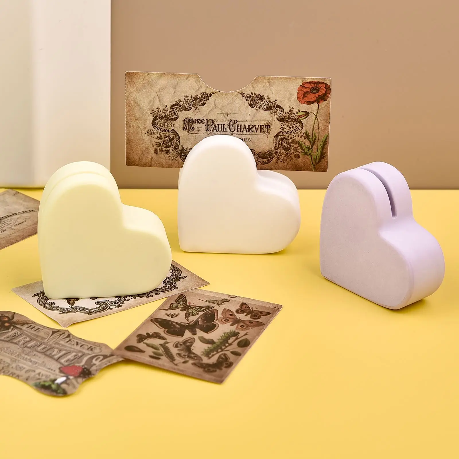 DIY Heart Cloud Shaped Message Note Clip Silicone Mold Handmade Cement Resin Office Business Card Holder Making Desktop Decor