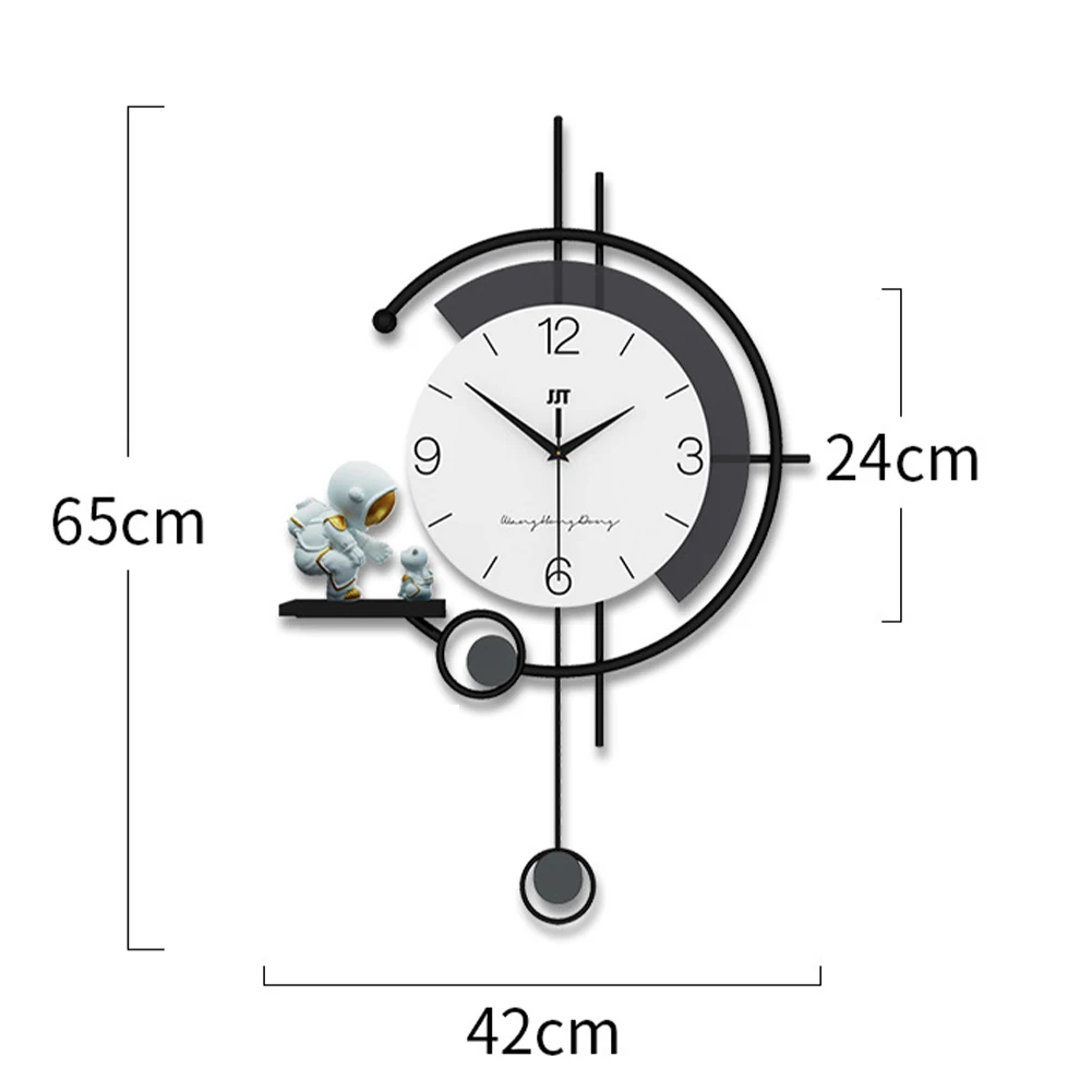 Large Wall Clock With Shelf Big Digits Silent Quartz Wall Clock Metal Art Alarm Clock For Living Room Office Aesthetic Decor