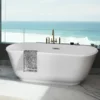 Acrylic Alcove Freestanding Soaking Bathtub 3