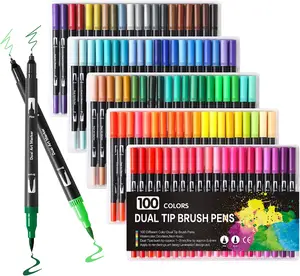  AIHAO Markers for Kids,Dual Tip Markers Set, Brush & Fine  Tips, 36 Pack, Super Washable Markers With Stand Portable Box, Coloring,  Doodling, Sketching, Art Supplies for Drawing, Journaling : Arts
