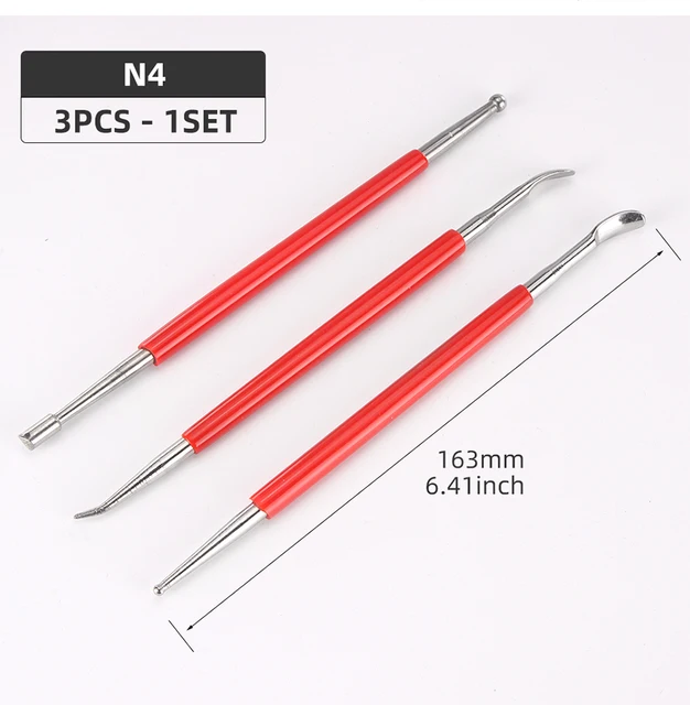 Set 3 Utensili Per Lavorazione Pelle - Cucchiai E Cono Per Intaglio E Modellatura - Foto 9