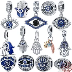 Hot 100%925 Sterling Silver Demon Eye Pendant Beads Suitable For Original Pandora Bracelet DIY Jewelry Making Female Charms