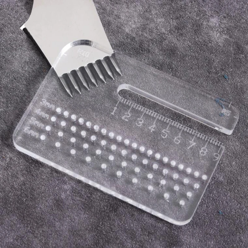 4mm thickened leather tool acrylic rounded corner cutting distance ruler transparent auxiliary manual leather tool