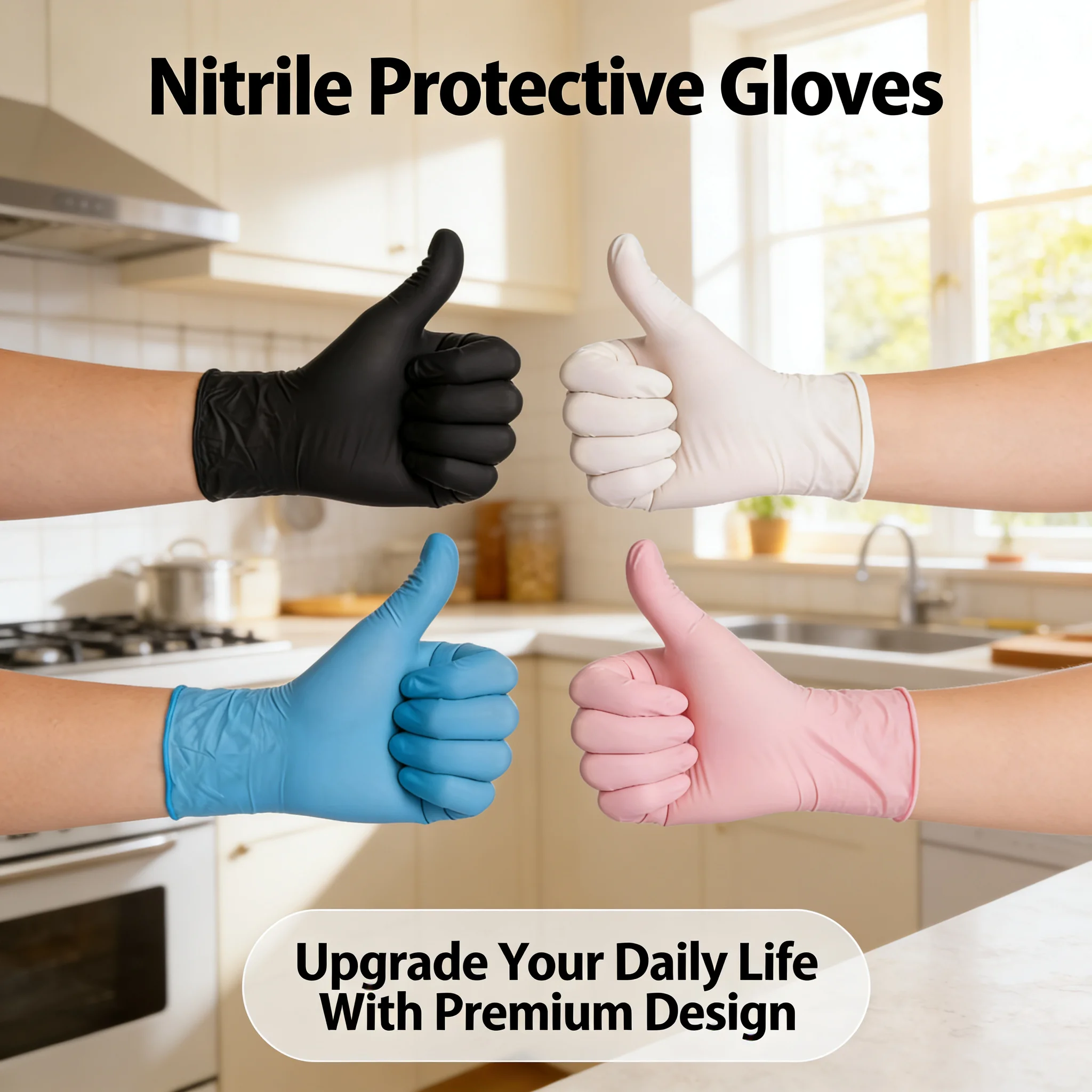 Paquet de gants jetables noirs