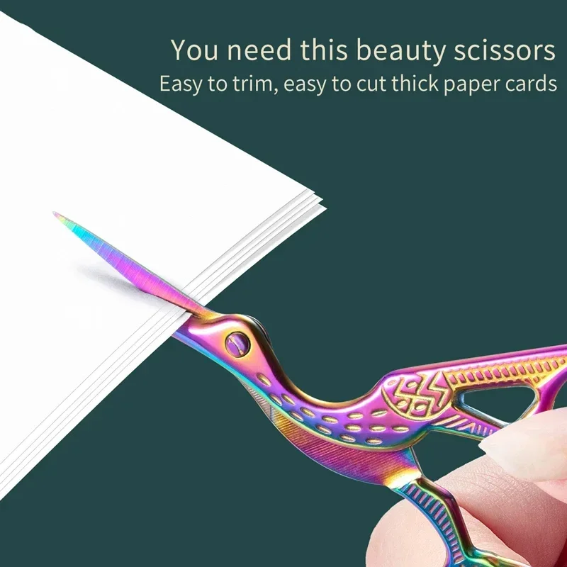 1 Pcs New Stainless Steel Nail Tools Eyebrow Scissors Nose Eyelash Tape Scissors Stork Scissors Facial Hair Trimmer Makeup Tool 5