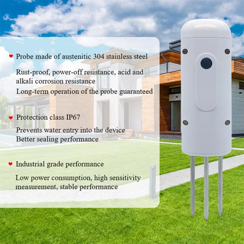 

Tuya Wireless Soil Moisture Meter Temperature Humidity Tester Plant Monitor IP67 Waterproof Detector for Garden Planting