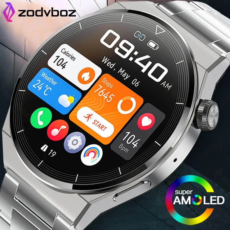 ZODVBOZ AMOLED Smart Watch Men Custom Dial Answer Call Wireless