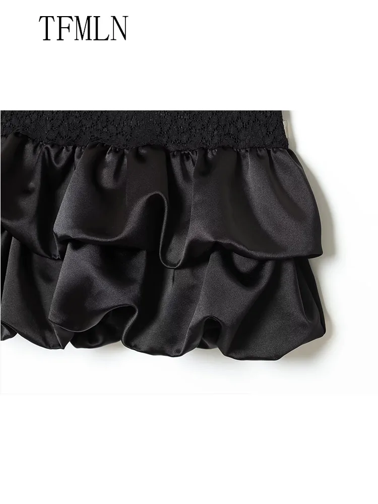 Sweet Women Lace Patchwork Mini Dresses 2025 New Fashion Chic O-neck Sleeveless Causal Party Dress Elegant Back Zipper Dress