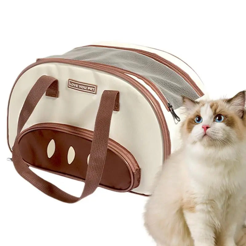 

Pet Carrier Bag Cat Carrying Case Easy Load Bag Handheld Or Shoulder Bread-Based Design Bag For Small Medium Cats Under 16.53lb