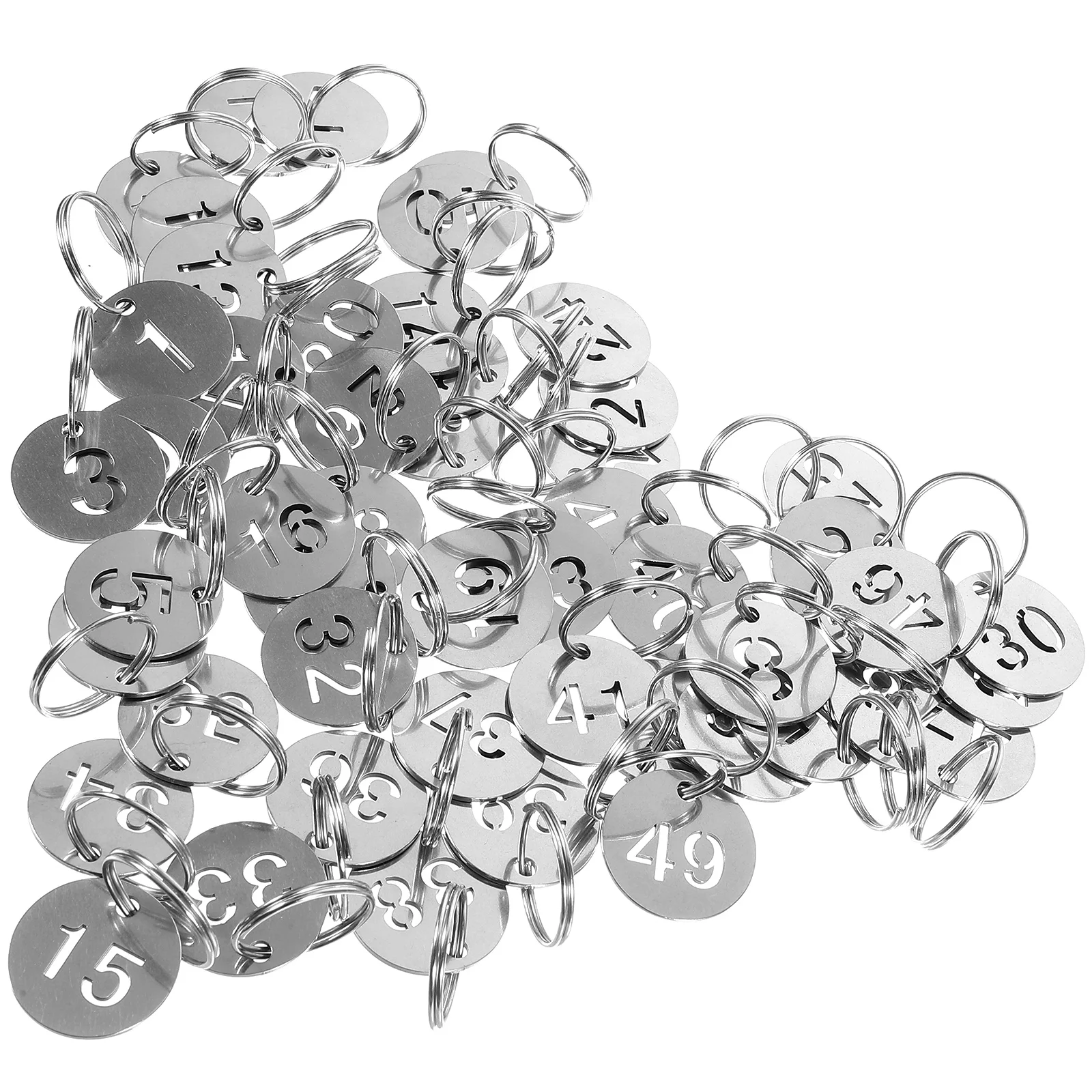 50pcs Numbered 1-50 Tags Key Labels Tags Key Classification Small Metal for Kindergarten key labels