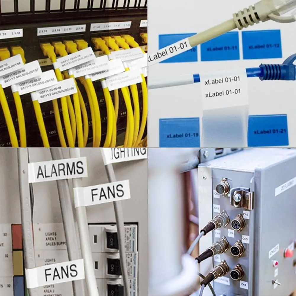 10PK 검정색 흰색 영구 폴리에스테르 산업용 라벨 테이프 Dymo 18483 9/12/19mm Rhino 1000 3000 4200 5000 호환