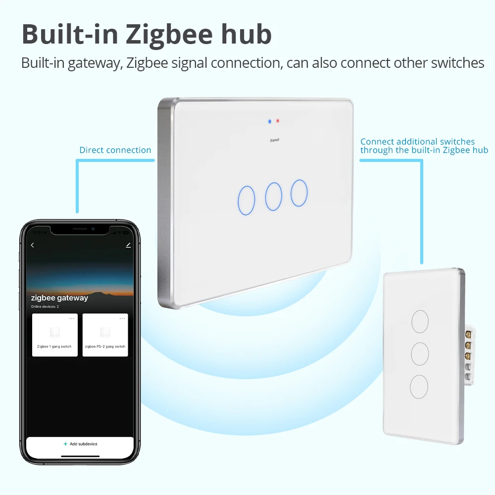 yagusmart tuya zigbee switch inteligente zigbee integrado gateway 01