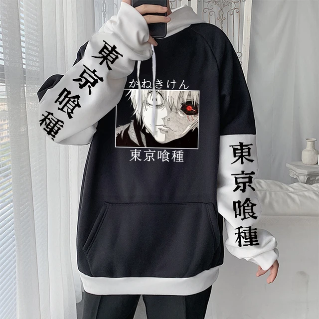 Anime masculino tóquio ghoul hoodies homem mulher boca ken kaneki gótico  dos desenhos animados inverno quente