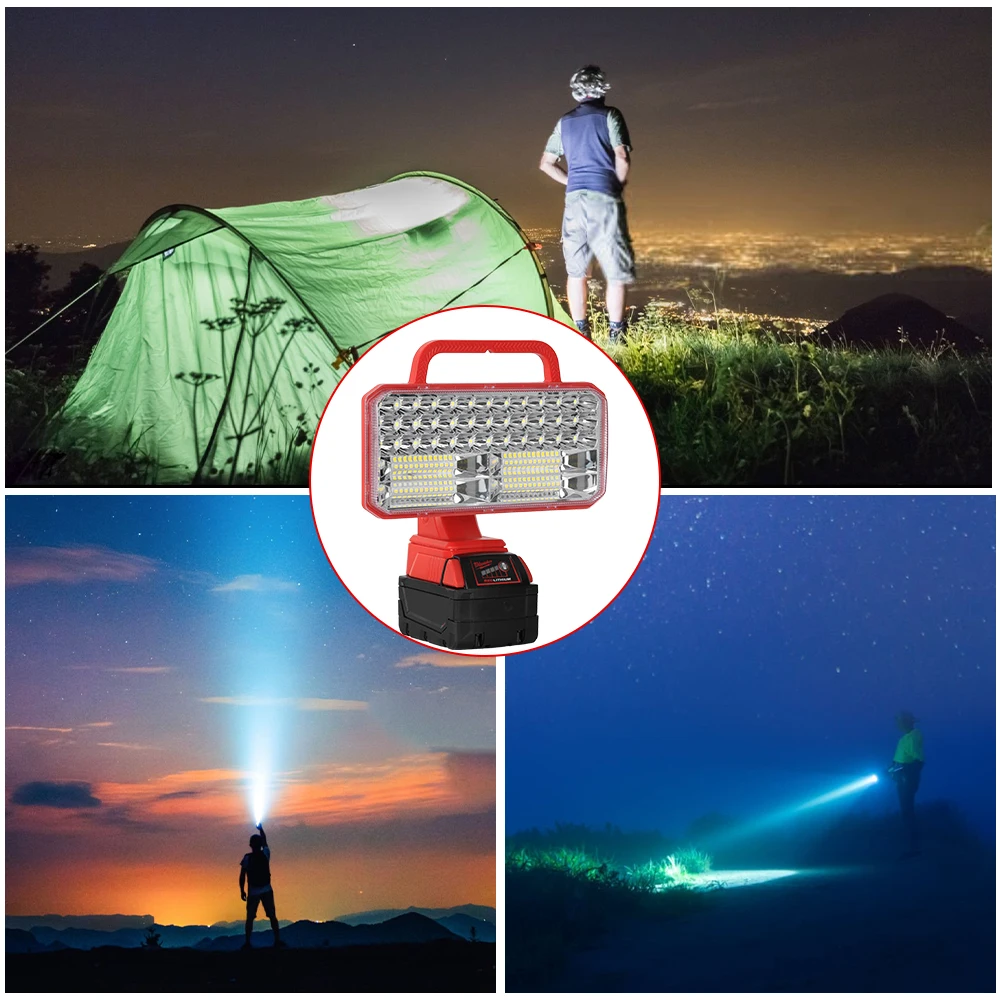 4200LM M18 LED Work Light For Milwaukee Battery - 40W, 3 Modes, USB Charging Port, Battery Not Included