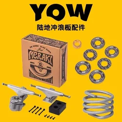 Meraki yow surf skateboard trucks good quality 5mm spring silver color white bushings land surf brackets 6.25inch