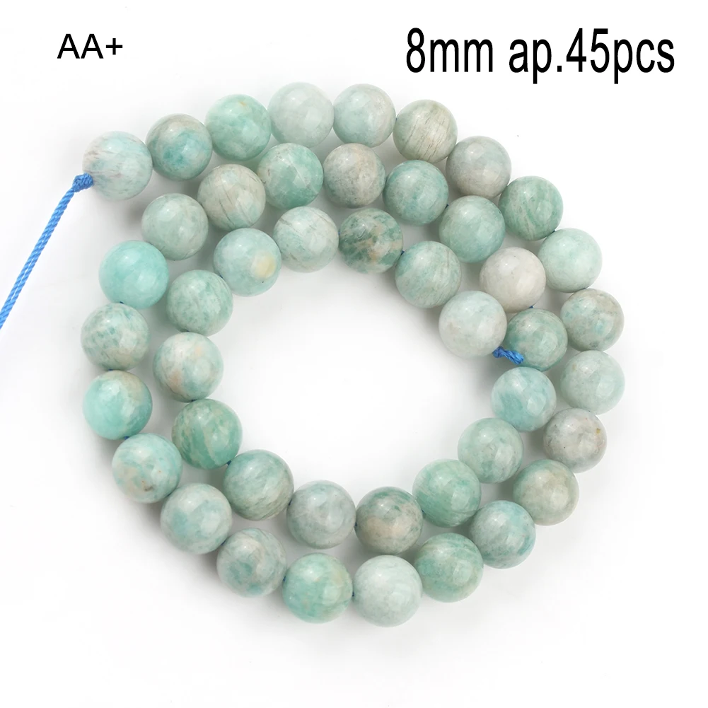 Blue Amazonite Natural Stone Beads - Variety Pack for Jewelry Making and DIY Accessories