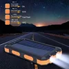 20000mAh Solar Panel PowerBank Case Charge Storage Box Dual USB Power Bank Shell SOS Light Flashing Light Compass Power Bank Box 6
