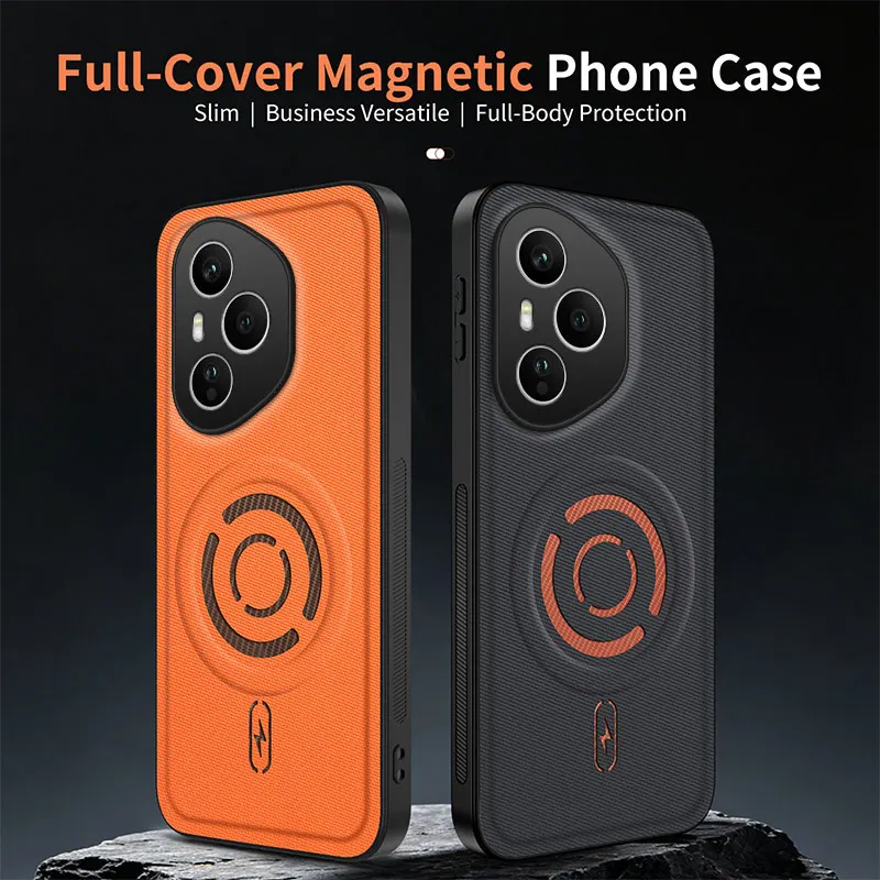 Magsafe Magnetic Solid Color TPU & PU Leather Phone Case