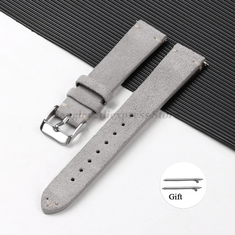 Vintage Brown Soft Suede Calfskin Quick Release Strap
