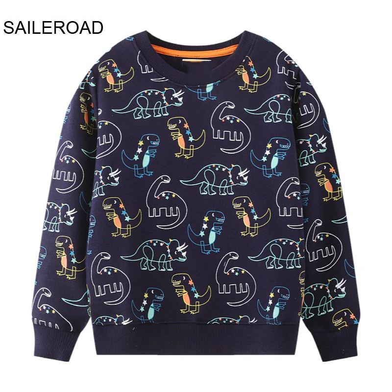 

SAILEROAD 2022 Autumn Boys 2-7 Years Clothes Cotton Outerwear Cartoon Dinosaur Baby Tops Kids Toddler Hoodie Sweatshirts