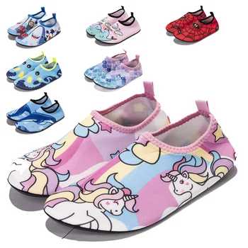 Kids Water Sport Beach Swimming Socks Girl Thin Multi Prints Anti Slip Fitness Yoga Dance Swim Surf Diving Underwater Shoes 1