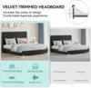 YITAHOME King Velvet Bed Frame, 53" Tall Headboard, 2 USB C/A, Button Tufted, No Box Spring, Noise-Free, Black 4