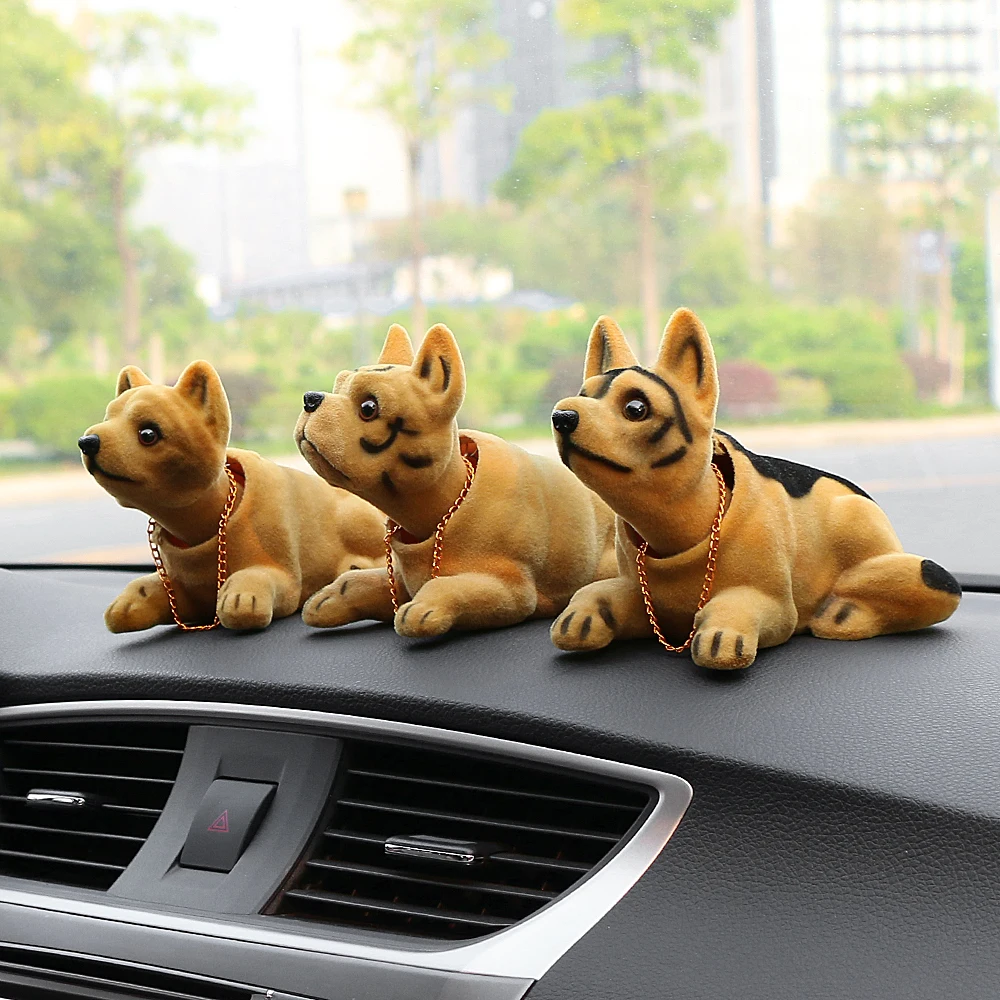 Car Ornament Shaking Dog Nodding Puppy Doll Cute Auto Dashboard