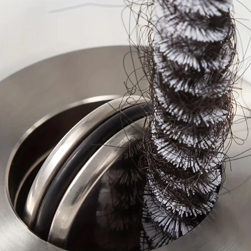 Pipe Dredging Brush Bathroom Hair Sewer Sink Cleaning Brush Drain Cleaner Flexible Cleaner Clog Hole Remover Cleaning Tools