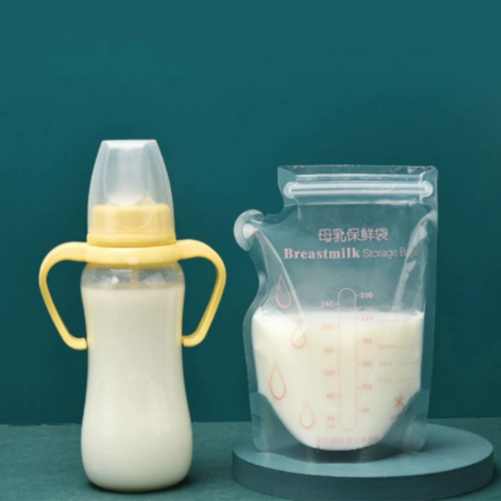 30pcs 100/250ml Milk Storage Bag Baby Safe Feeding Bags Feeding Milk Freezer Bags Mother Baby Food Storage Breast