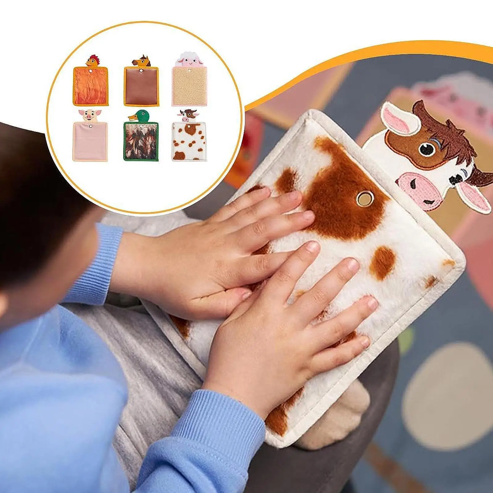 6x Sensory Mats Cartoon Textured Sensory Tiles for Preschool Baby Children