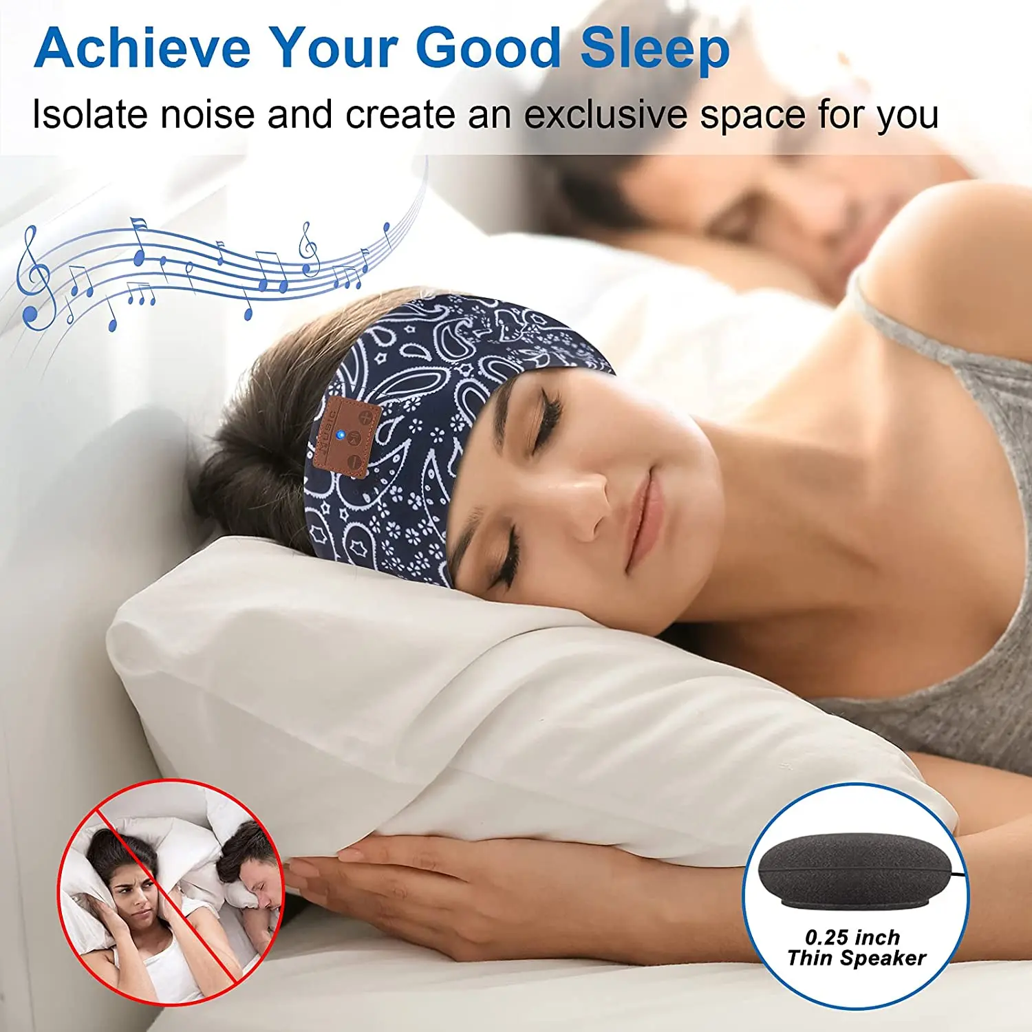 TOPOINT - Audífonos con Bluetooth para dormir, auriculares inalámbricos  para entrenamiento, correr, yoga