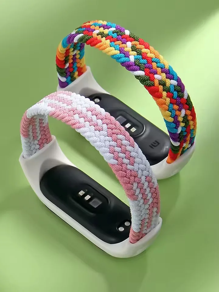Nylon Braided Solo Loop Strap Bracelet for Fitness Tracker Wristbands