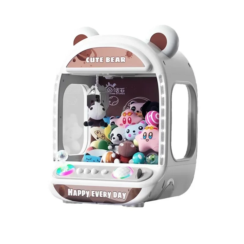 Claw Catch Toy Clip Doll Machine Automatic Doll Claw Machine Toy Kids Coin Operated Play Game Mini Claw Catch Toy Crane Machines Music Doll for Christmas Gifts