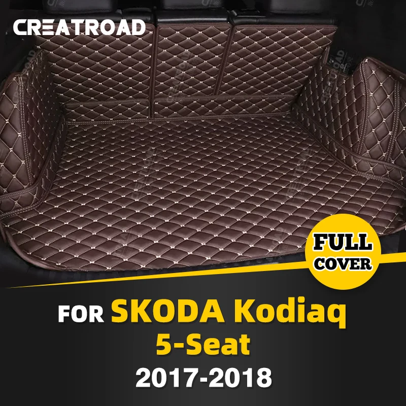 

Автомобильный коврик для багажника с полным покрытием для SKODA Kodiaq 5-Seat 2017 2018, автомобильный коврик для багажника, подкладка для груза, защитные аксессуары для интерьера