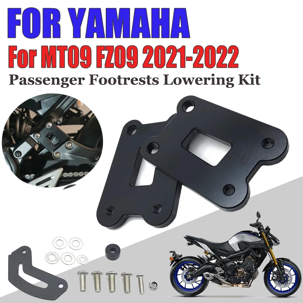 For Yamaha MT09 2021 MT 09 Passenger Footrests Foot Peg Lowering Kits