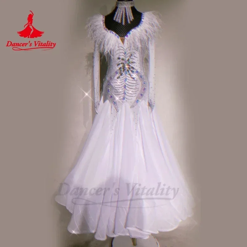 Girl Dance Costume Modern Dance Competition Dress Waltz Performance Large Swing National Standard Social Ballroom